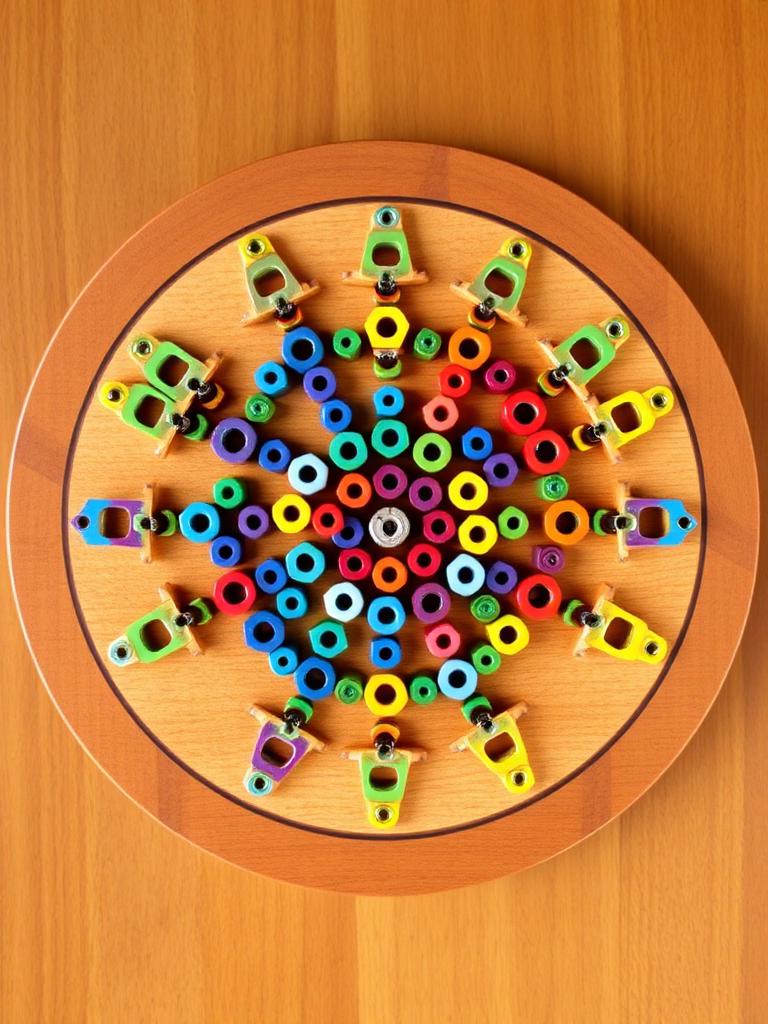 Kolorowa mandala z nakrętek